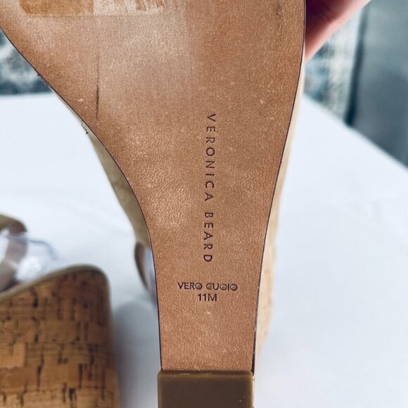Veronica Beard  Dali Peep Toe Platform Wedge Sandal Size 11  Slingback - Picture 11 of 13